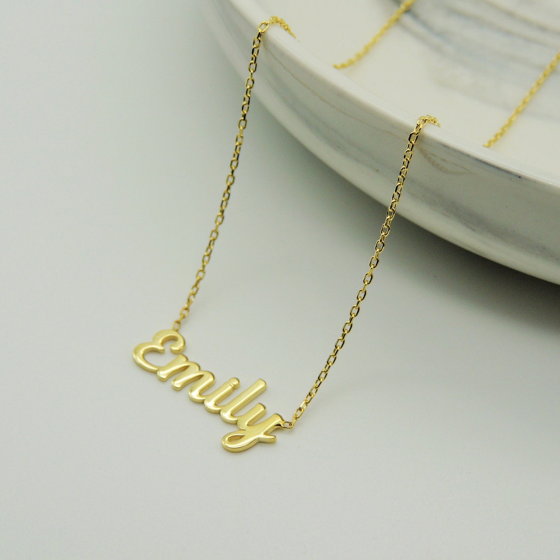 14k Gold Name Necklace 14k Gold Personalized Necklace Custom Etsy