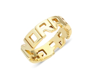 Personalisierter Stapelbarer Band Sterling Silber