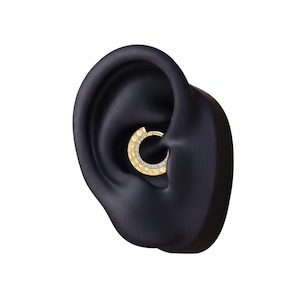 14K gouden scharnierring met scharnier: CZ Daith Jewelry