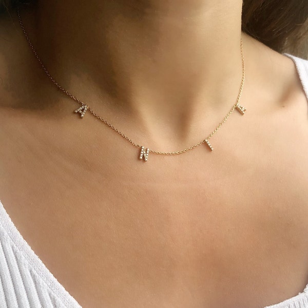 Gold Name Necklace 14k Gold Name Necklace Sydney Evan