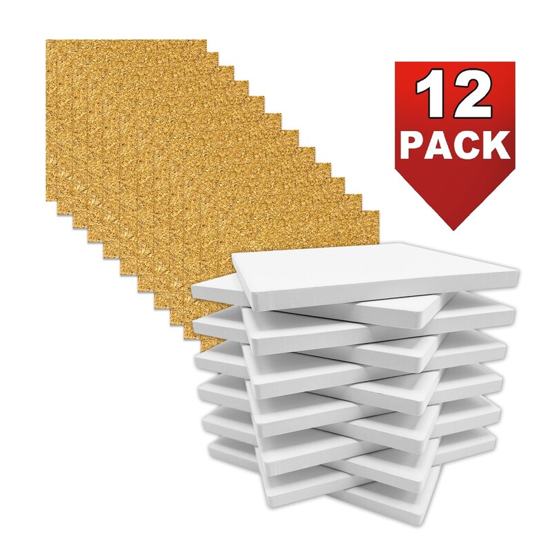 Coaster Tile Craft Kit, Set of 12 Smooth Ceramic Matte Unglazed White