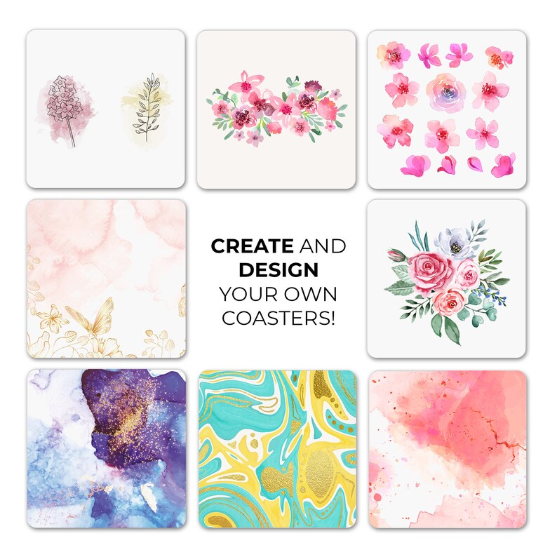 Coaster Tile Craft Kit, Set of 12 Smooth Ceramic Matte Unglazed White