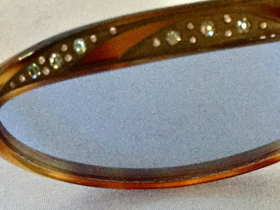 1960s Honey Tortoise Rhinestone Sunglasses - image 2