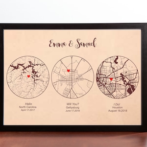 Cadeau pour le 3e anniversaire de mariage personnalisé, gravure sur cuir pour femme, carte artistique personnalisée, cadeau pour le troisième anniversaire de mariage