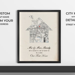 Personalized Housewarming Gifts Our First Home New House Map  Home Sweet Home First Home Gift for Couple Personalized Map Art  Realtor Gift
