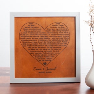 3rd anniversary gift First favorit dance song Personalized Leather engraving gift for wife Any Song lyrics, Third year wedding husband gift image 7