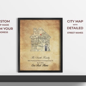 Our First Home Personalized Housewarming Gifts Home Sweet Home First Home Gift for Couple Personalized Map Art  Realtor Gift Custom map