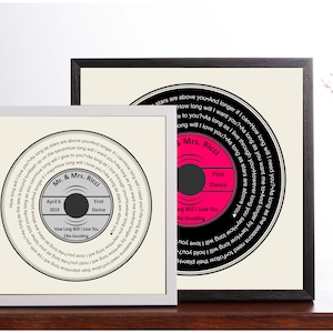 Vinyl Record Song Lyrics Custom Gift music lover music lyrics custom music gift Custom First Dance Wedding gifts for couple Digital file