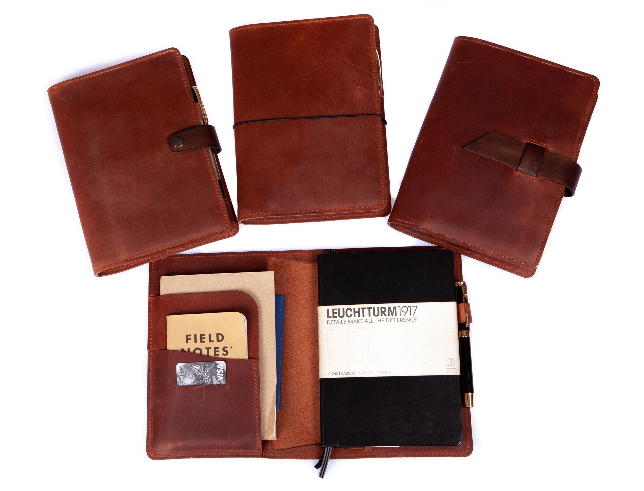 A5 Travelers Notebook Leather Organizer Portfolio Travel Etsy