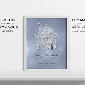 Regalo di inaugurazione della casa per la coppia Mappa della casa Personalizzata Mappa della casa Nuova mappa della casa Prima casa Regalo per la coppia Casa dolce Casa Personalizzata Mappa dell'agente immobiliare Regalo