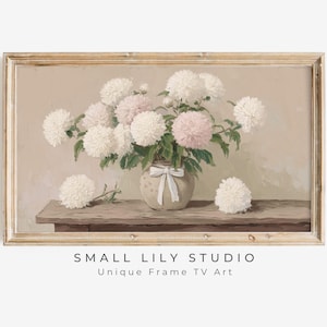 FRAME TV art Chrysanthemums, Samsung Frame Tv Art Cute Pink Flowers, Spring floral picture tv screensaver mother&#39;s day birthday | TV760