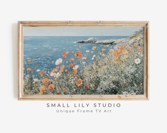 FRAME TV art Wildflowers by the sea, Spring field of flowers Samsung Frame tv art floral, Summer coastal flowers tv artwork | TV342