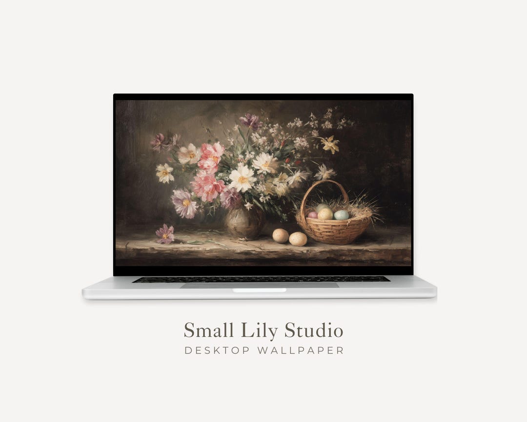 Moody Easter Desktop Wallpaper, Flowers MacBook Wallpaper, Easter Eggs