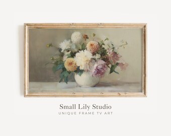 FRAME TV Art Flower Bouquet, Spring Samsung Frame TV Art, Vintage Style Floral Painting, Mother's Day Flowers Artwork | TV1252