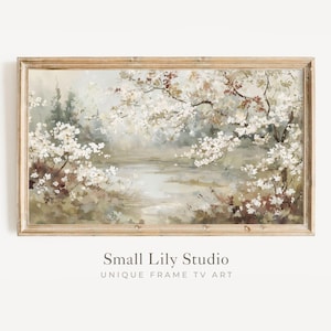 花の風景 絵画 シルバーフレーム FRAME TVアート 春のスイセン、Samsung Frame TVアート テクスチャード