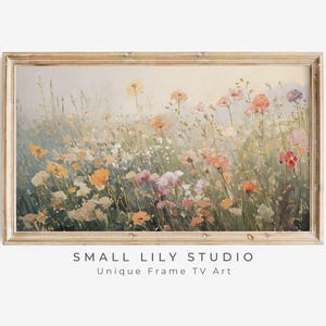 FRAME TV art Summer wildflower field, Samsung Frame tv art flower landscape, Spring country farmhouse cottage tv art vintage style | TV344