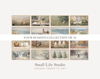 Four Seasons FRAME TV Art Bundle of 16, Samsung Frame Tv Art Spring, Fall, Winter, Summer Seasonal Set for All Year Round | TV1180