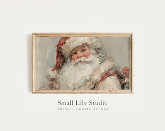 FRAME TV Art Santa Portrait, Samsung Frame TV Art Christmas, Festive Vintage Style Seasonal Painting | TV1449