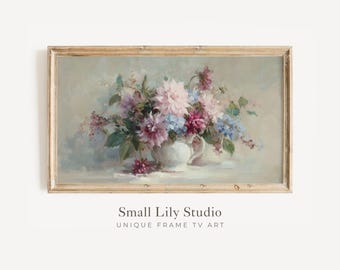 FRAME TV Art Vibrant Flower Bouquet, Spring Samsung Frame TV Art, Vintage Style Floral Painting, Mother's Day Flowers Artwork | TV1258