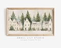 FRAME TV art White Christmas Houses, Samsung Frame TV art Winter Holiday Vintage Style Painting | TV1030 product logo