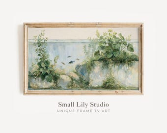 FRAME TV Art Aquarium, Samsung Frame TV Art Fish Tank Vintage Style Painting, Relaxing Calming Artwork | TV1298