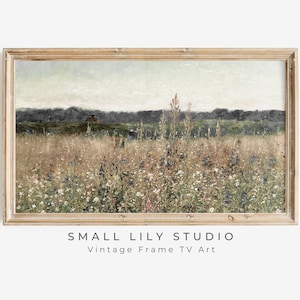 Samsung FRAME TV Kunst Sommer Wildblumenfeld, Rustikales Blumenfeld, neutrale, warme Töne, Cottagecore TV Kunst Download | TV003