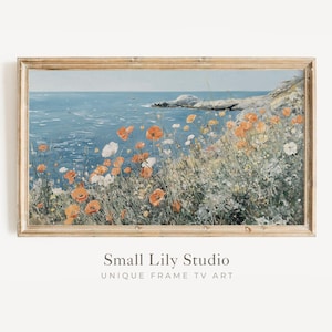 FRAME TV art Wildflowers by the sea, Spring field of flowers Samsung Frame tv art floral, Summer coastal flowers tv artwork | TV342