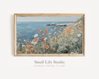 FRAME TV art Wildflowers by the sea, Spring field of flowers Samsung Frame tv art floral, Summer coastal flowers tv artwork | TV342