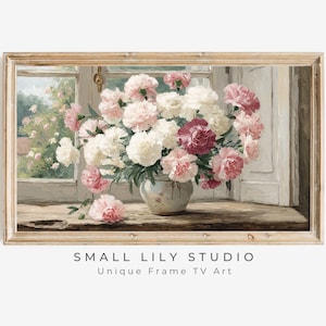 FRAME TV art Mother&#39;s Day Carnations, Samsung Frame Tv Art Mothers Day Pink Flowers, Cute Spring floral picture tv screensaver | TV764