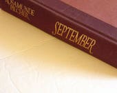 SEPTEMBER by Rosamunde Pilcher 1990, 1st Edition, Published in Canada. Vintage Hardcover. Burgundy Books. Coffee Table Decor. Adult Novel.