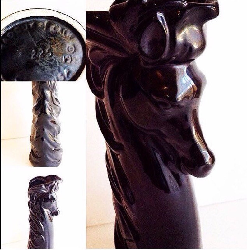 Vintage MADDUX of California Black Stallion Planter. Vintage image 0