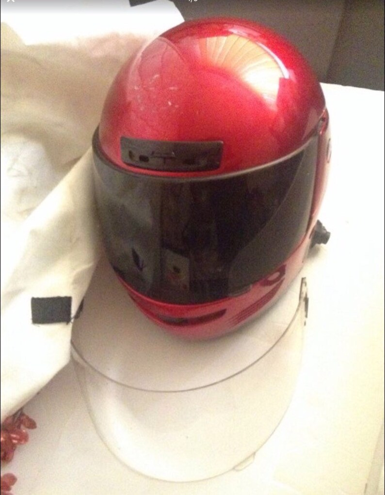 Men's Vintage SHOEI Red MOTORCYCLE HELMET. Size Small. image 0