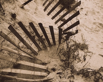 Abstract Landscape Geometric Sepia Beach Remarkable Patterns Sand Helix Black & White Photo Print East Coast North Carolina  Outer Banks