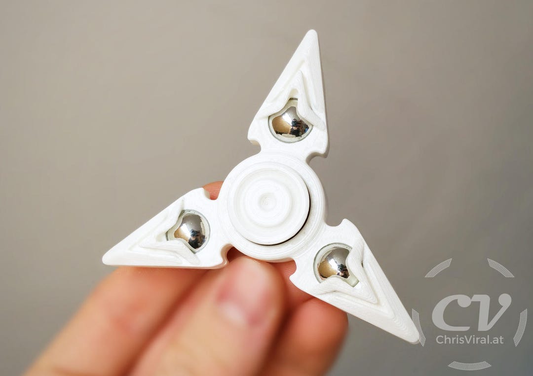 Shuriken Ninja Star Fidget Hand Spinner 3D Printed 