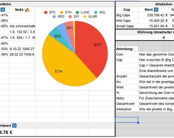 CryptoChris69's CryptoTools - Crypto Excel Sheet für das Investment Tracking