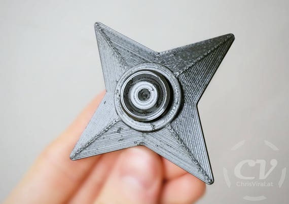 Silver Throwing Star Fidget Spinner - Toy Shuriken - Ninja Toys