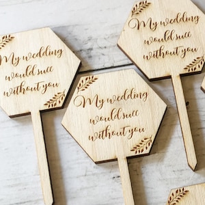 Mi boda sería succc sin ti / Sticks suculentos / Propuesta de dama de honor / Etiquetas suculentas / Wedding Succulent Sticks / * Suculenta no incluida *