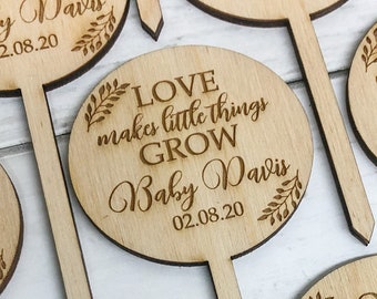 Love Makes Little Things Grow Succulent Tags | Baby Shower Favors | Succulent Tags |Love Makes Little Things Grow | *Succulent Not Included*