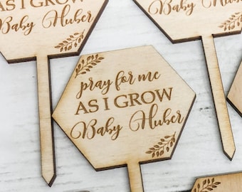 Pray For Me As I Grow Succulent Tags | Baby Shower Favors | Succulent Tags | Succulent Sticks|Pray For Me As I Grow|*Succulent Not Included*