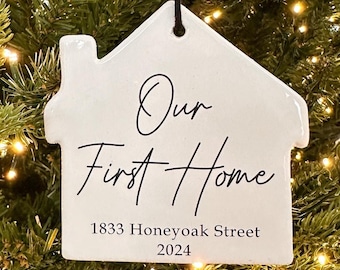Our first home ornament, Our first home ornament, First home ornament, Address ornament, New home ornament, Custom home ornament