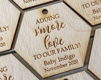 Adding S'more Love To Our Family | Adding S'more Love To Our Family Tags | Baby Shower Favors | Baby Shower Tags | Baby Shower S'more tags