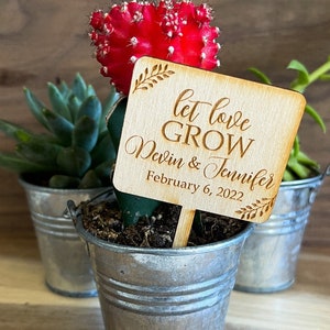 Let Love Grow Succulent Tags | Wedding Favors | Succulent Tags |Let Love Grow Favor Tags | Wedding Favor | *Succulent Not Included*