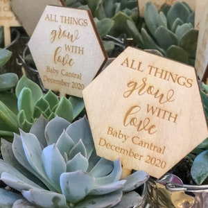 All Things Grow With Love Succulent Tags | Baby Shower Favors | Succulent Tags | All Things Grow With Love | *Succulent Not Included*