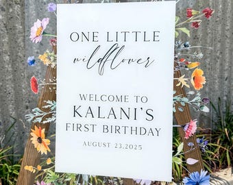 Wildflower Birthday Acrylic Sign: Boho Floral Party Decor