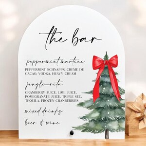 Weihnachtsacryl Barschild, Weihnachtsbarkarte, Weihnachtsacryl Barkarte, Weihnachtsbogen Barschild, Feiertagsbarschild, Bogen Barschild