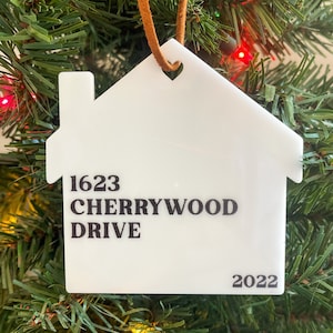 Address ornament, New home ornament, Home ornament, Personalized address ornament, Personalized house ornament, Custom home ornament