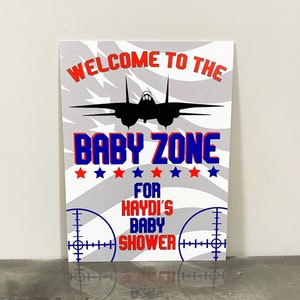 Welcome To The Baby Zone Sign | Acrylic Welcome Sign | Baby Shower Welcome Sign | Plane Baby Shower | Danger Zone Baby Shower|Baby Zone Sign