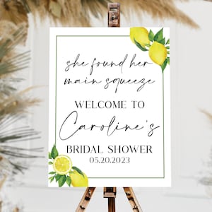 She Found Her Main Squeeze Welcome Sign | Lemon Welcome Acrylic Sign | Lemon Bridal Shower Welcome Sign | Lemon Welcome Sign |