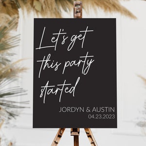 Let&#39;s Get This Party Started | Let&#39;s Get This Party Started Sign | Acrylic Wedding Signs | Wedding Signs | Acrylic Sign | Party Wedding Sign