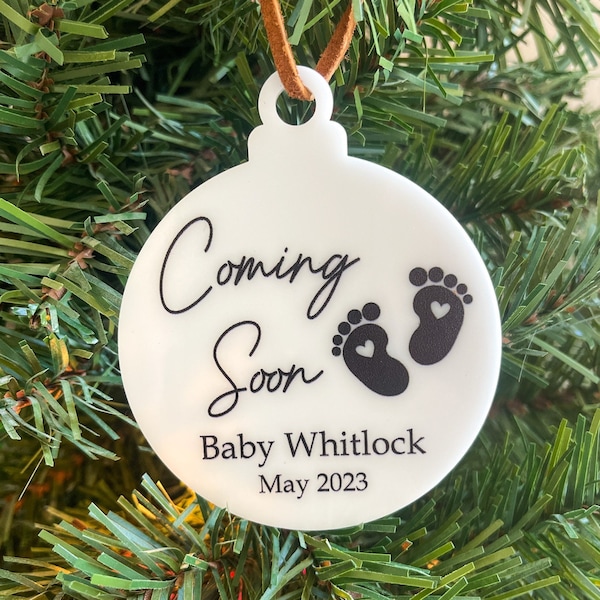 Coming Soon Ornament | Pregnancy Ornament | Christmas Pregnancy Announcement | Pregnancy Announcement Ornament | Baby Ornament